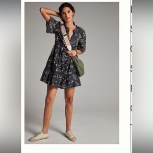 Anthropologie Lori Tunic Dress in Navy